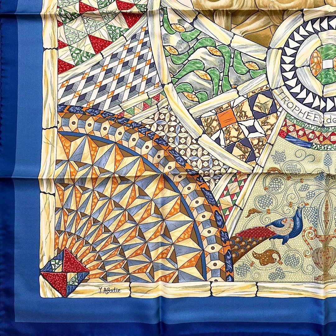 美品 エルメス シルクスカーフ カレ90 ヴェニスの勝利 シュヴァル