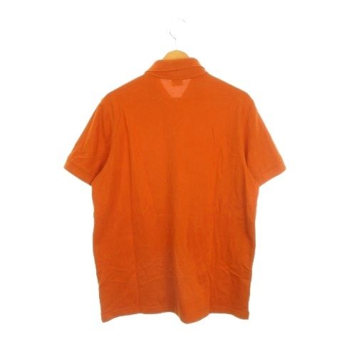 新品未使用タグ付 HUGO BOSS ポロシャツ ブルー/オレンジ色調交差 ヒューゴボス HUGO BOSS ポロシャツ M オレンジ ロゴ刺繍 ポロカラー