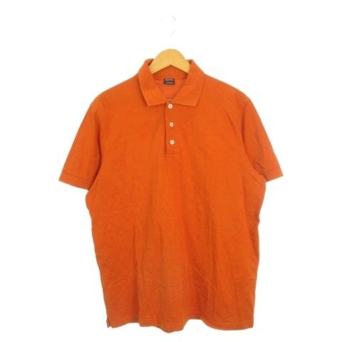 ヒューゴボス HUGO BOSS ポロシャツ M オレンジ ロゴ刺繍 ポロカラー