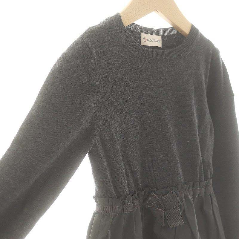 モンクレール MONCLER ドッキングニットワンピース 長袖 ミモレ ロング