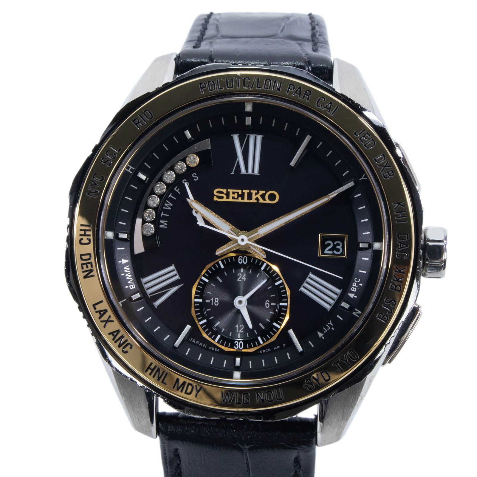 稼働品 送料無料 セイコー 腕時計 充電式 ソーラー電波 メンズ