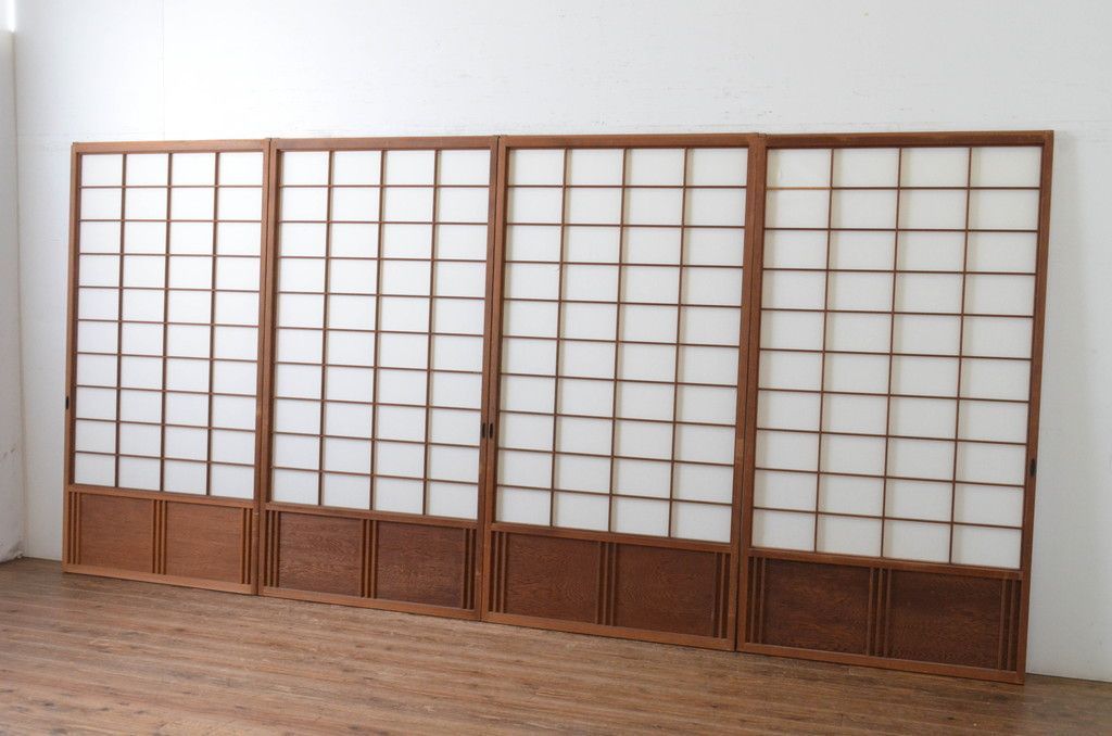 ▽現状販売▽ 障子戸4枚セット アンティーク建具 引き戸 4～7営業日