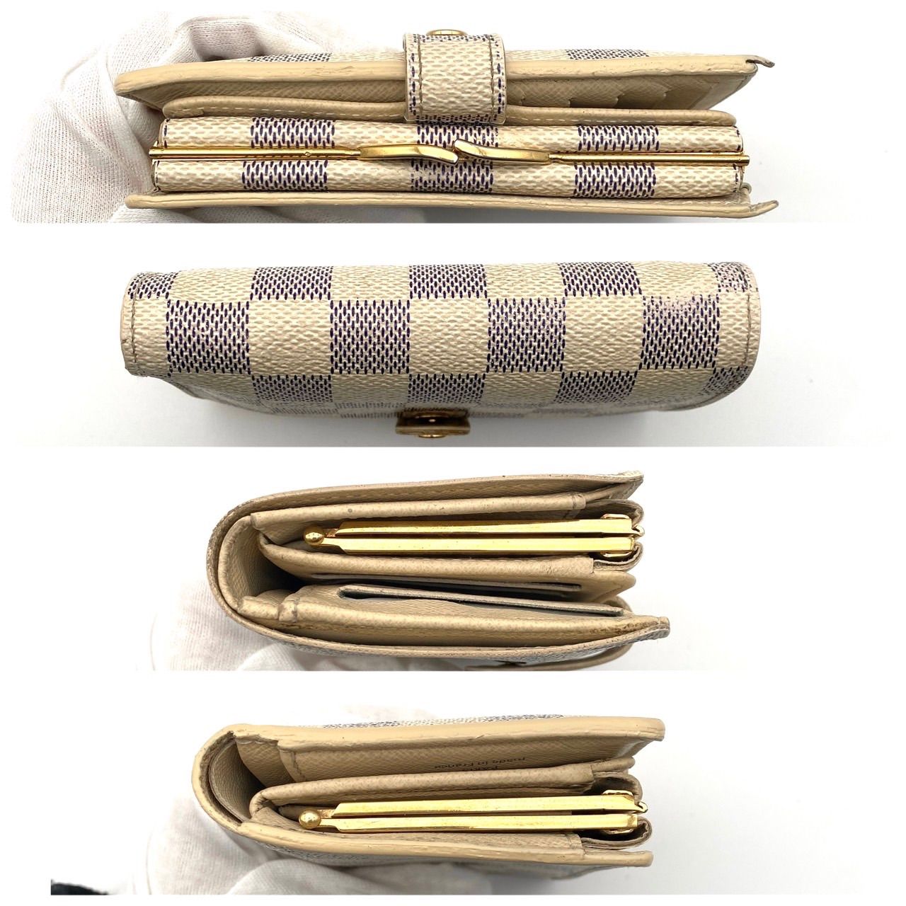 【新型】ルイヴィトン　ダミエ　アズール　ヴィエノワ　カード８枚　コンパクト　財布 ルイヴィトン ダミエ アズール ヴィエノワ 二つ折り財布 コンパクト