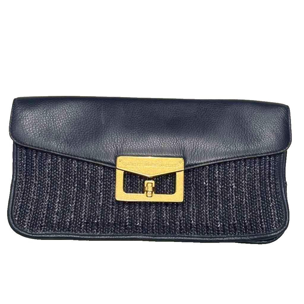 マークジェイコブスクラッチバッグ マークジェイコブス MARC JACOBS クラッチバッグ ターンロック開閉 紺