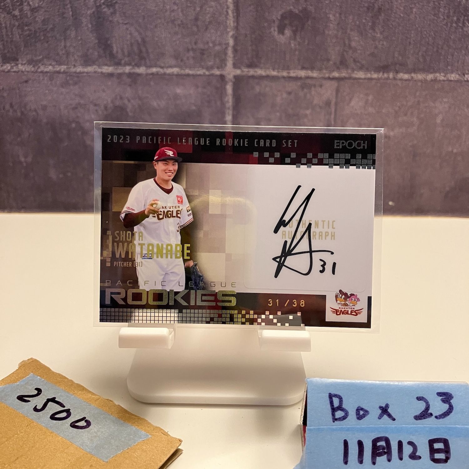 2023 Epoch Pacific League 渡辺翔太 31/38 直筆サインカード 東北楽天