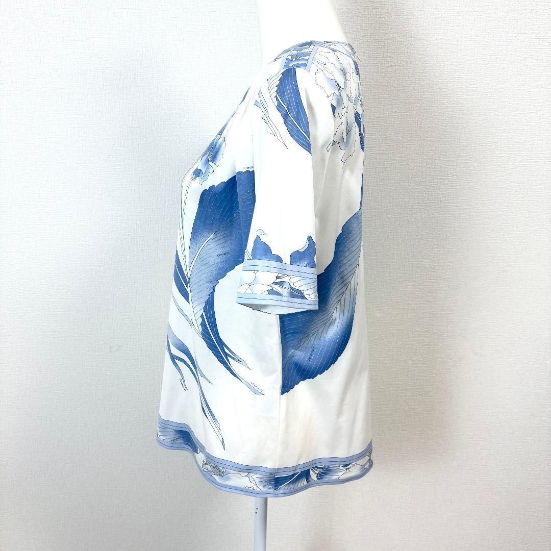 [美品]LEONARD 半袖トップス 極美品】 LEONARD 半袖トップス 42 青×白 総柄 - メルカリ