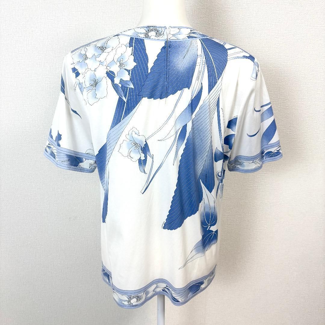 極美品】 LEONARD 半袖トップス 42 青×白 総柄 - メルカリ