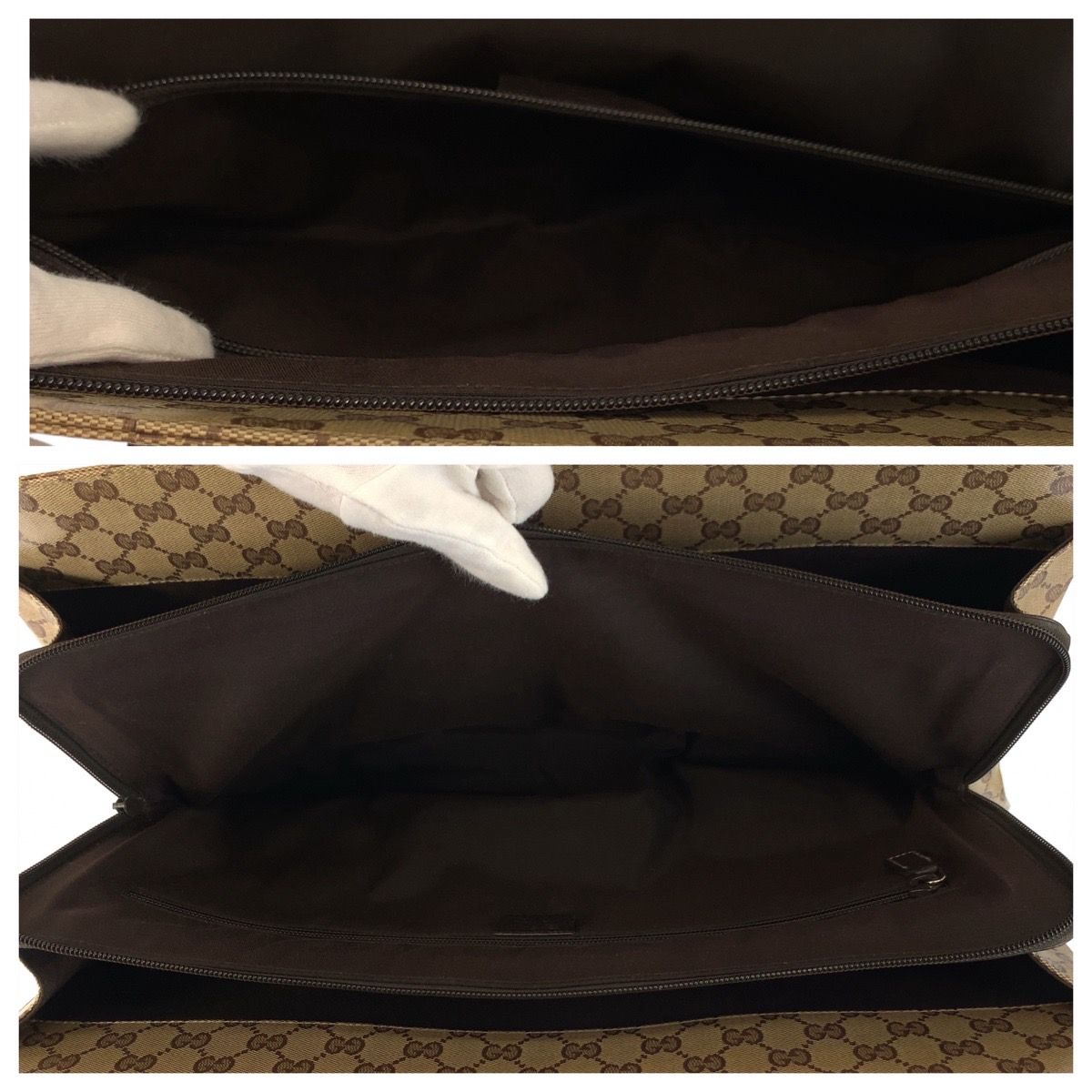 美品 GUCCI グッチ GGクリスタル ベージュ ダークブラウン ゴールド