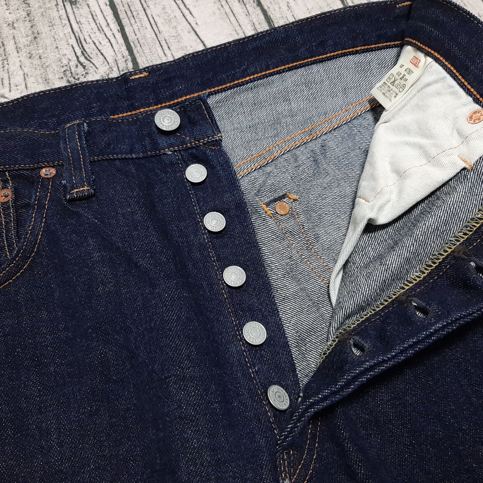 W36表記】旧LVC LEVI'S 501XX 1947 レザーパッチ 濃紺美品 日本製 MADE