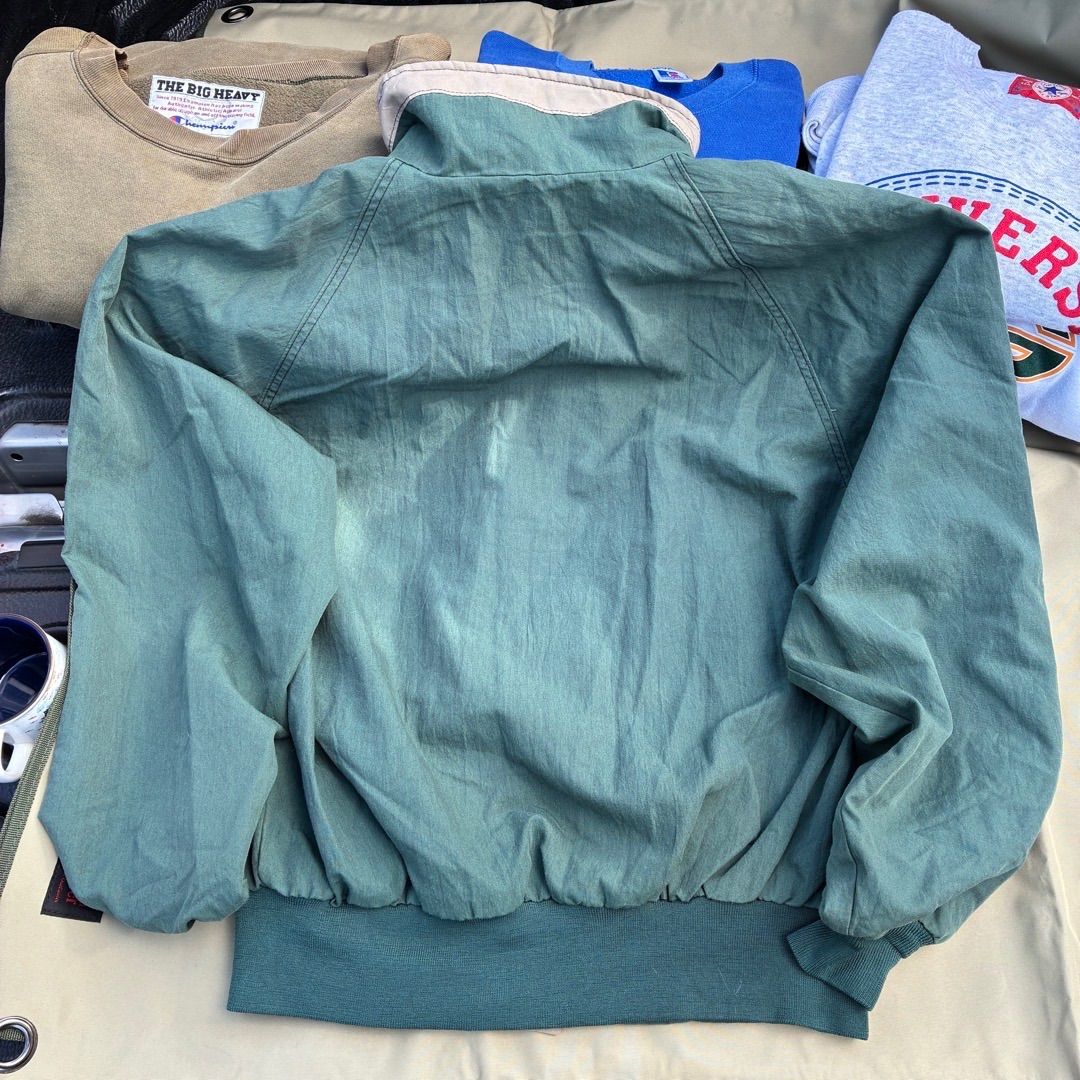 USA製 カリフォルニアインペリアル ダービージャケット 緑 L 企業刺繍