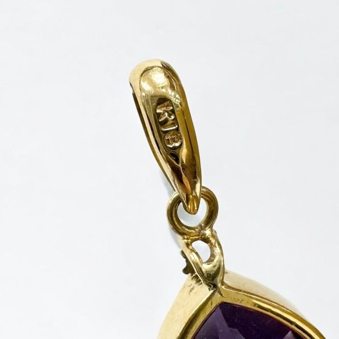 K18 アメシスト ダイヤモンド トップ - メルカリ