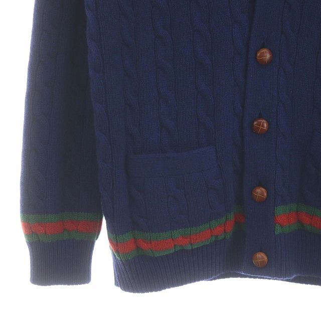 グッチ GUCCI ウェブ ストライプ付き ケーブルニット カーディガン