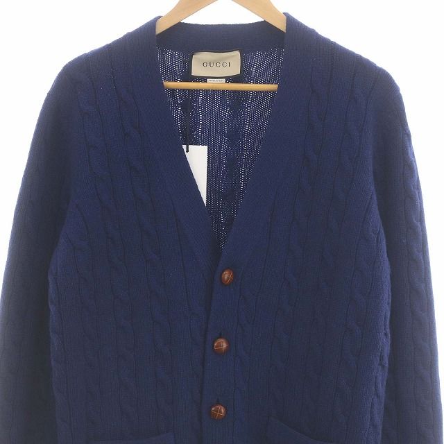 グッチ GUCCI ウェブ ストライプ付き ケーブルニット カーディガン