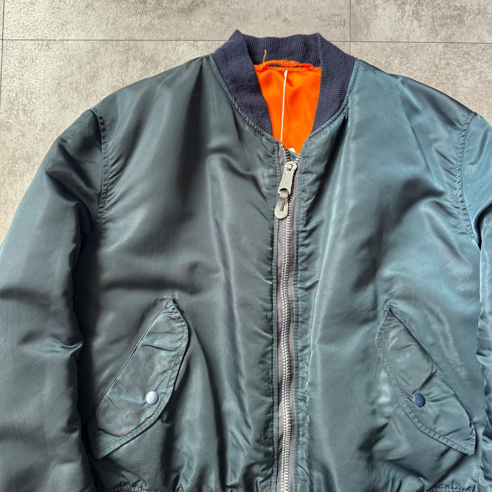 ALPHA MA1 MADE IN USA 90年代物　ネイビー　Sサイズ 90's デッドストック Alpha MA-1 フライトジャケット ネイビー