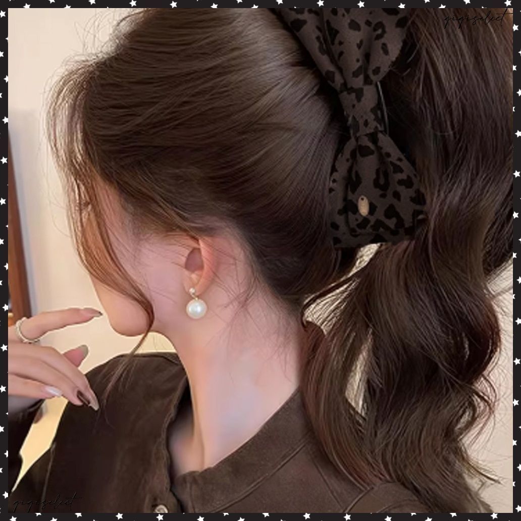 レオパード柄 ファブリックバナナクリップ おしゃれ ヘアアクセサリー 