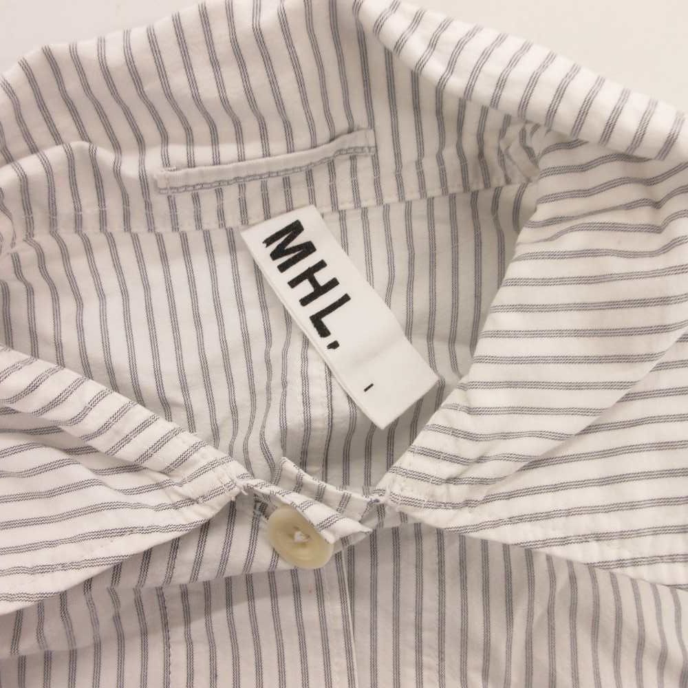 マーガレットハウエル MHL. シャツワンピース 長袖 ストライプ ベルト