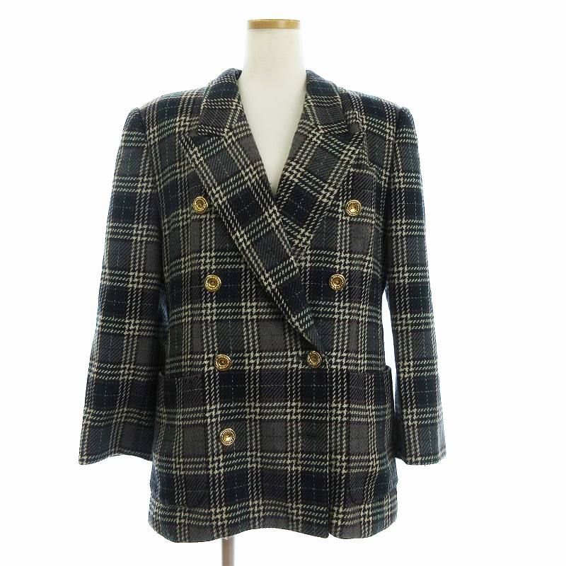 レリアン Leilian テーラードジャケット ダブル 8B ウール 金ボタン