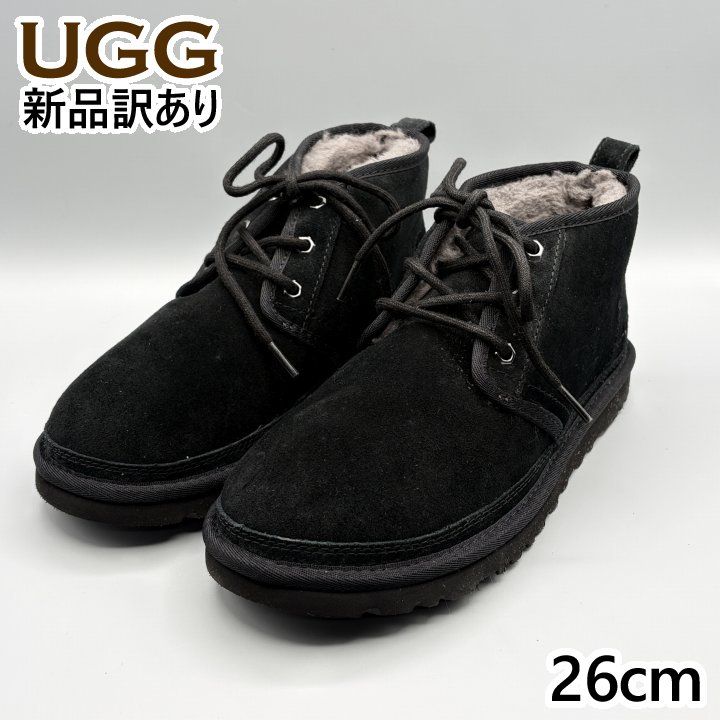 UGG ムートンブーツ ブラック USA8/JP26cm ニューメル メンズ/男性用