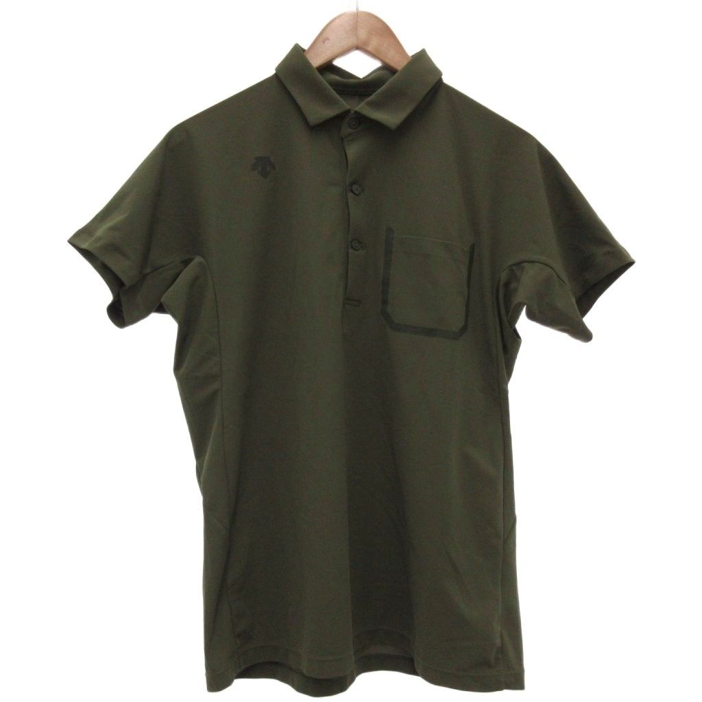 デサント DESCENTE ポロシャツ M オリーブグリーン 半袖 ポロカラー 胸