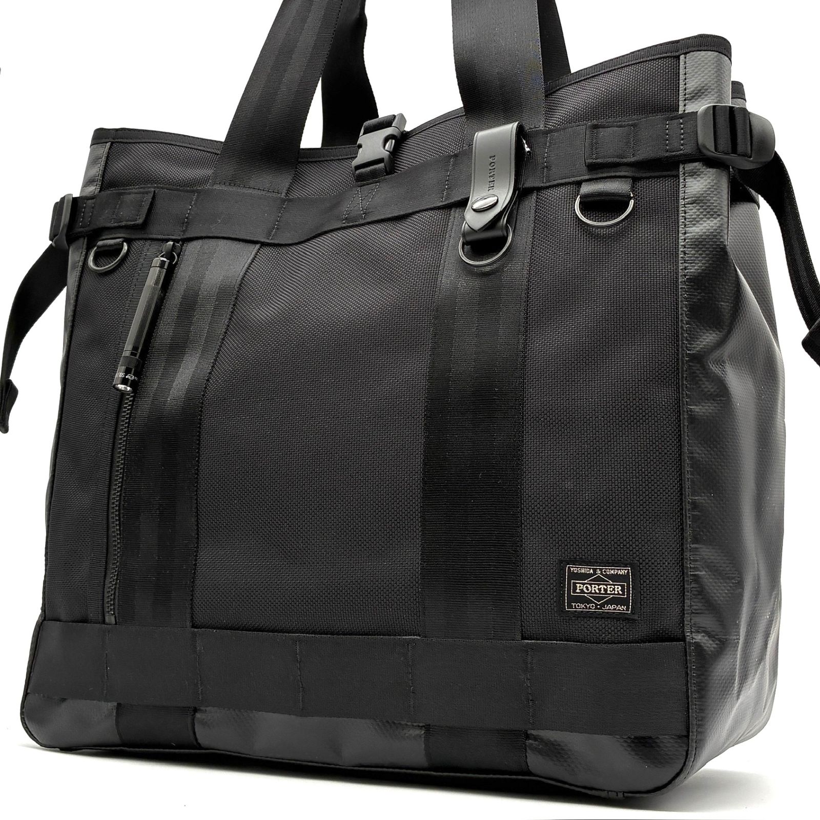 メンズ 【美品】PORTER ヒート トートバッグ 大容量 A4 マグライトなし