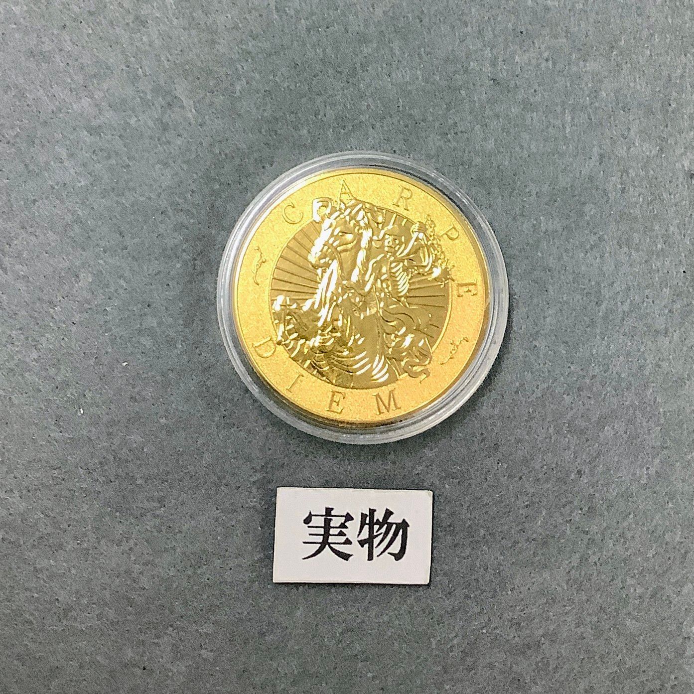 生を掴み 死を忘れず コイン メダル CARPE DIEM かっこいい スカル ダーク ゴシック パンク ロック 重厚感 開運グッズ 金色 ゴールド  骸骨 - メルカリ