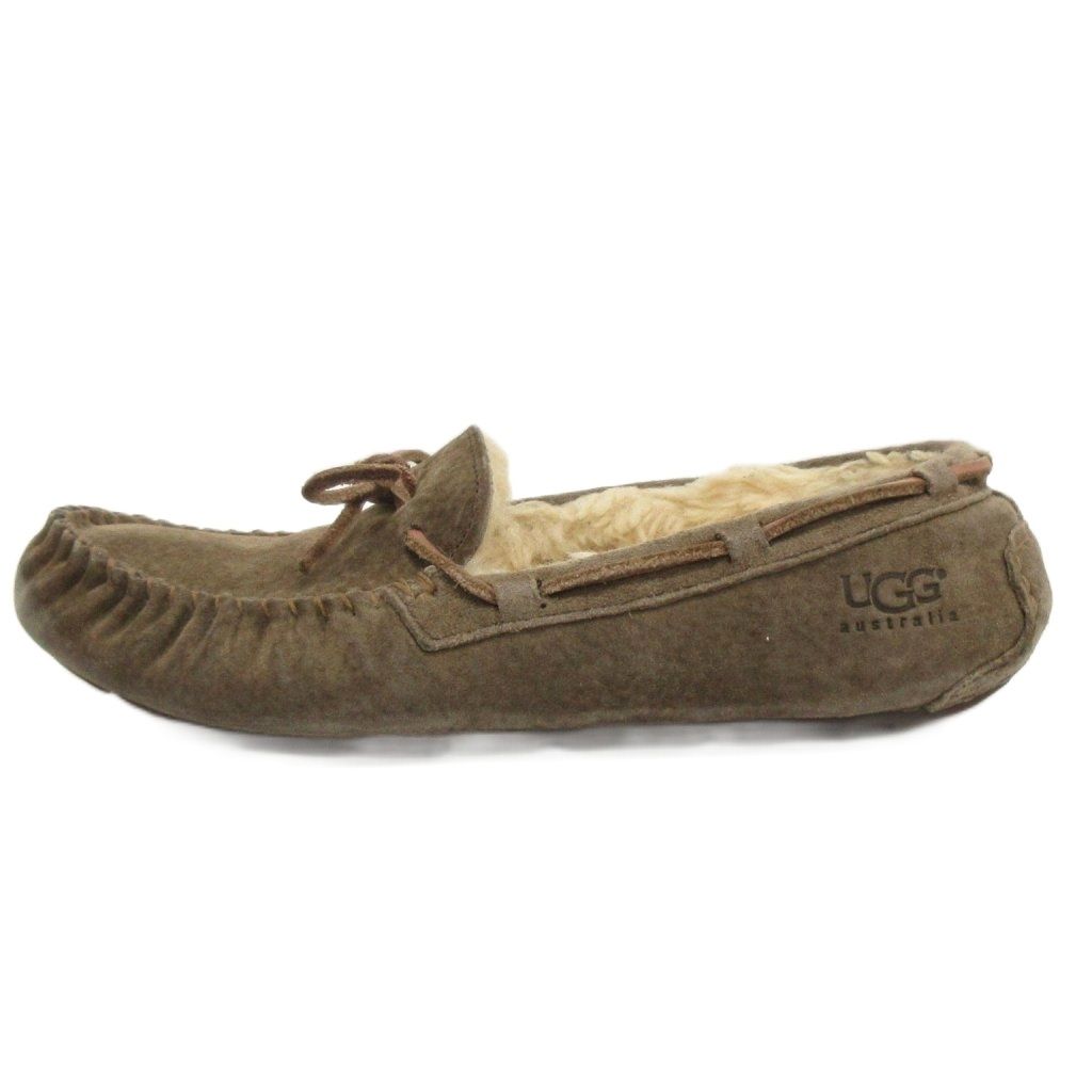 アグ UGG モカシン ムートンシューズ ボア スエード 茶系 ブラウン系