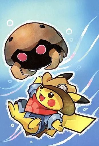 中古】ポストカード ピカチュウ＆カブト ポストカード