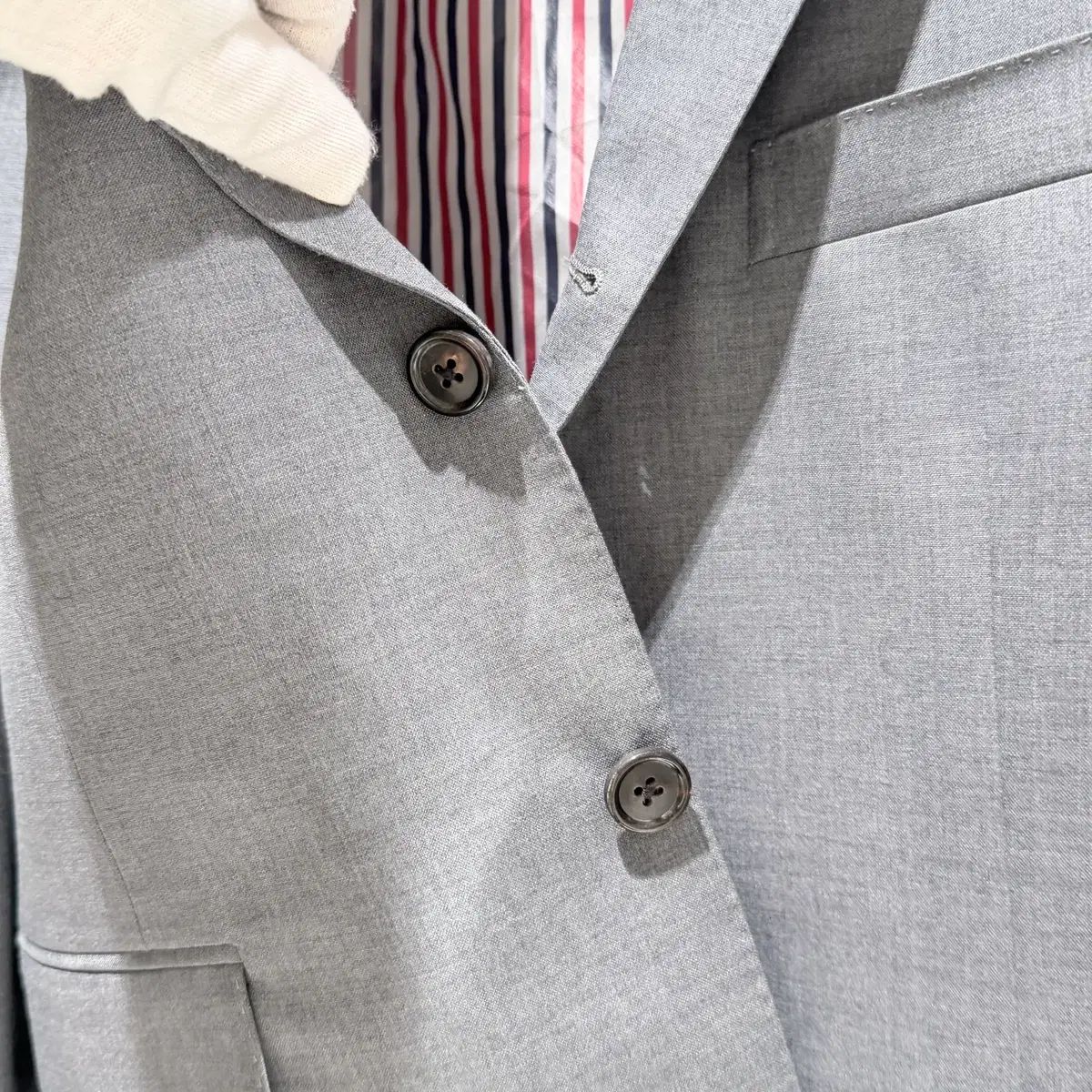 トム・ブラウン 斜めボーダー 袖ストライプ プレーンウィーブ