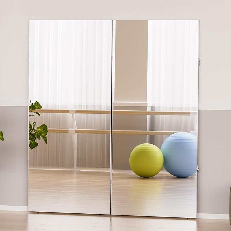 Lalaspace ダンスミラー 割れない 160cm 360度展開 姿見 三面鏡 大型