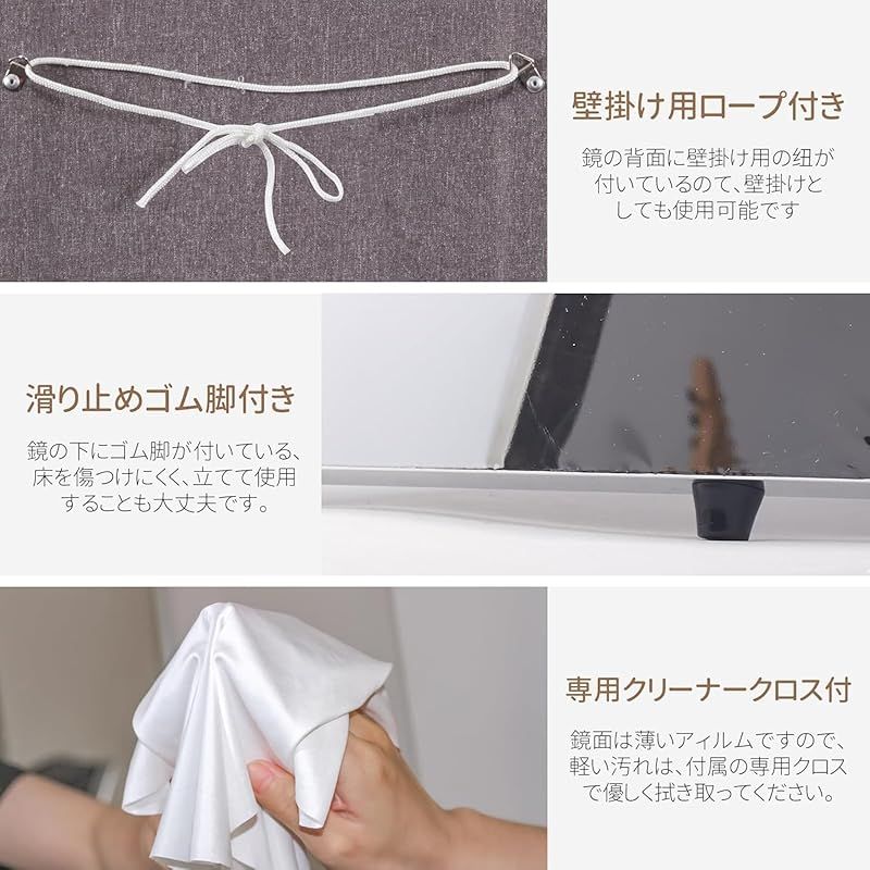  johnlife 割れない鏡 フィルムミラー キャスター付鏡 全身 軽い ダンスミラー 姿見 80 cm ナチュラル 持ち運び トレーニング ヨガ 大きい われない キャスター付式ナチュラル x 160 キッチン 住宅設備