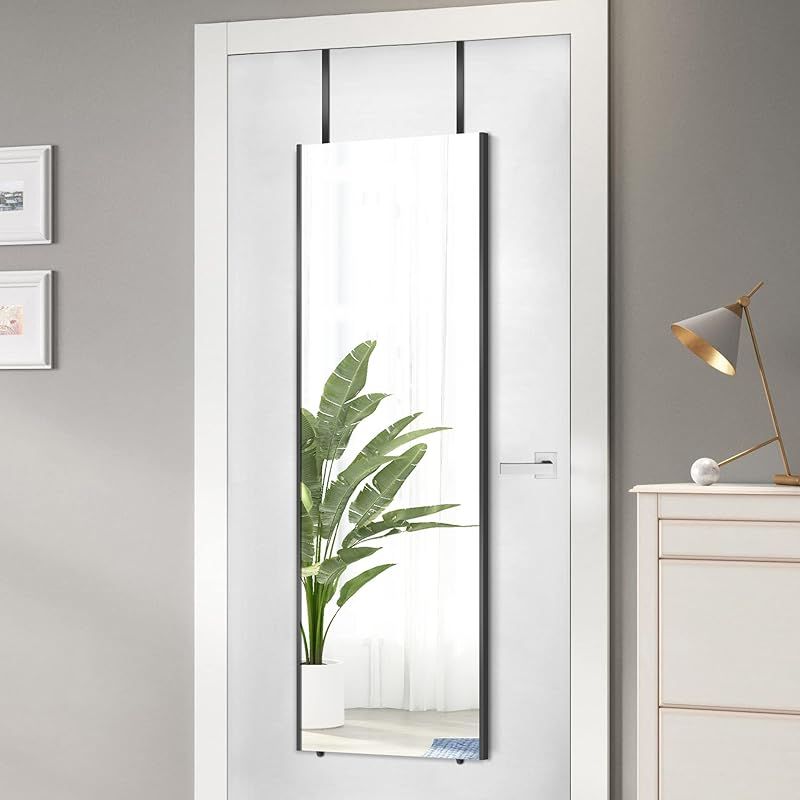Brisafe 割れない鏡 ドア掛けミラー 幅40 高さ120 全身鏡 姿見 全身ミラー フィルムミラー 扉 ロッカー ドア 更衣室 店舗用 オフィス 子供部屋 一人暮らし 割れない 軽量 引っ掛ける ひっかけ 引掛け ブラック