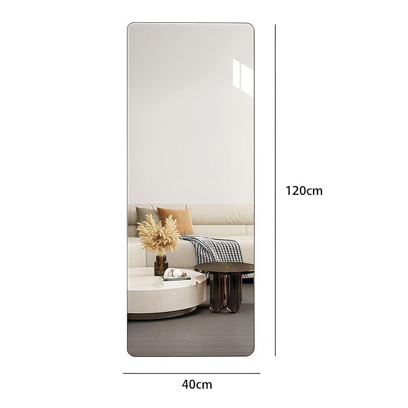  姿見鏡 鏡 どこでも貼れる割れない鏡 全身鏡 貼る鏡 幅40 cm*高121 cm 壁掛け鏡 貼るミラー玄関 クローゼット 床置き 浴室 キッチン 住宅設備