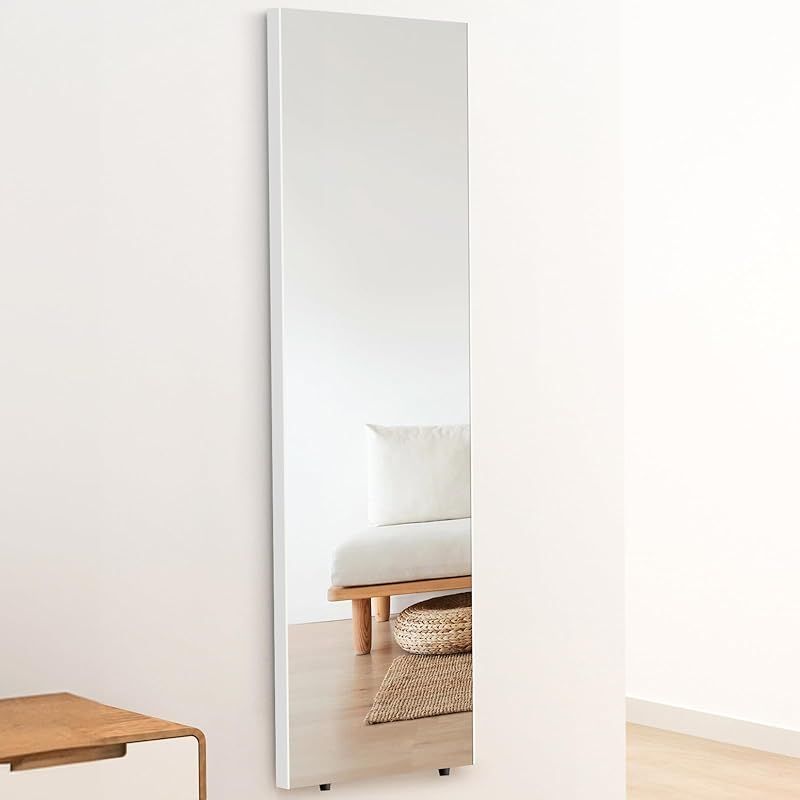 ofme 割れない軽量ミラー 割れない鏡 防災 全身鏡 日本製フィルム 壁掛け 立て掛け 軽量 地震対策 姿見 コンパクト 全身 フィットネス ヨガ 筋トレ 賃貸 幅35×高さ150ｃｍ|シルバー