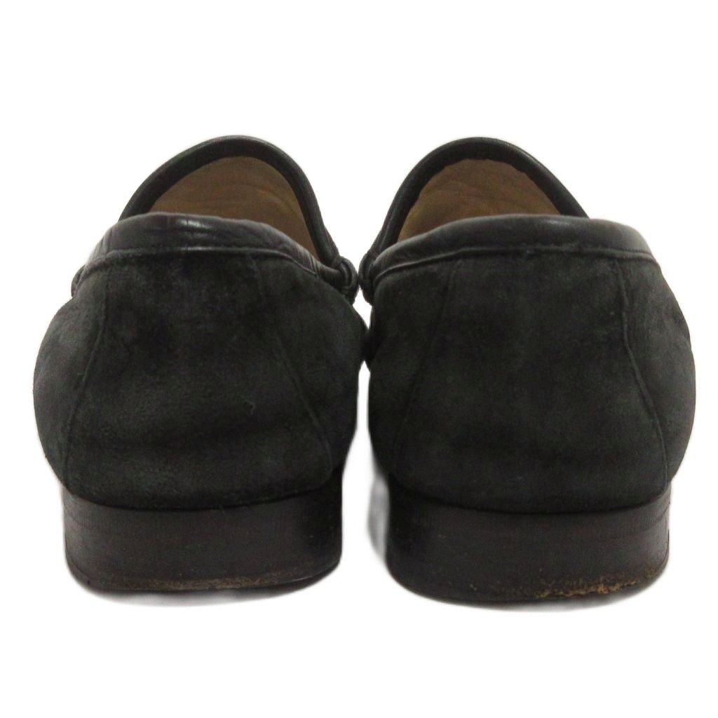 グッチ GUCCI ローファー ホースピット スエード 黒 ブラック 36.5