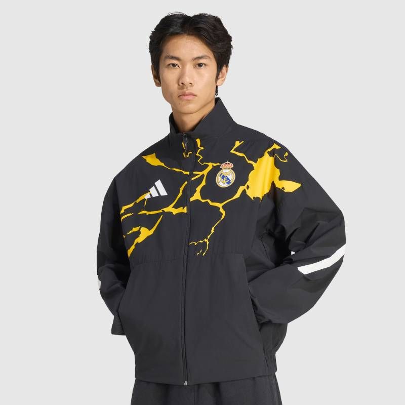 レアル・マドリード adidas ジャケット 黒/オレンジ 送料無料・匿名