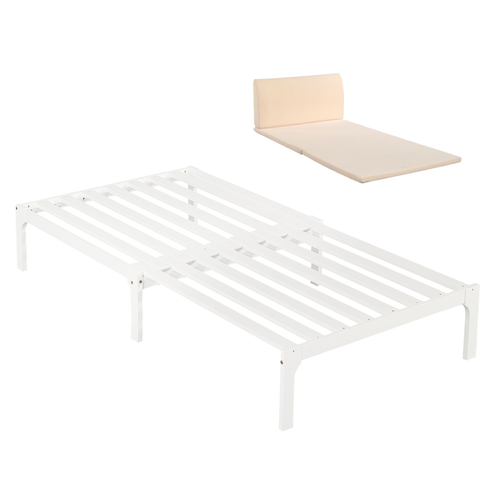 厚さ8cmベージュマット付き ディベッド ソファベッド シングル 天然