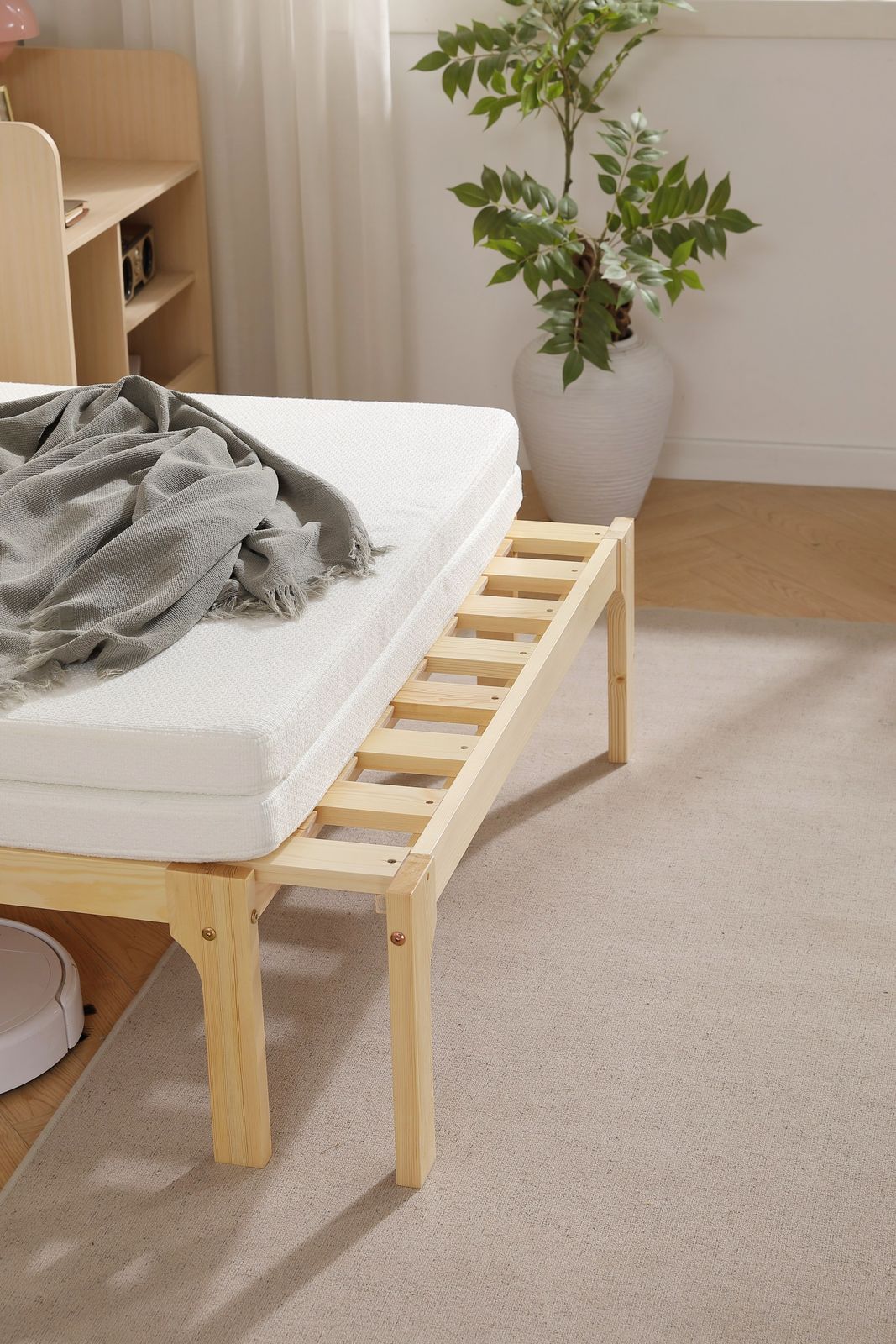 厚さ8cmベージュマット付き ディベッド ソファベッド シングル 天然