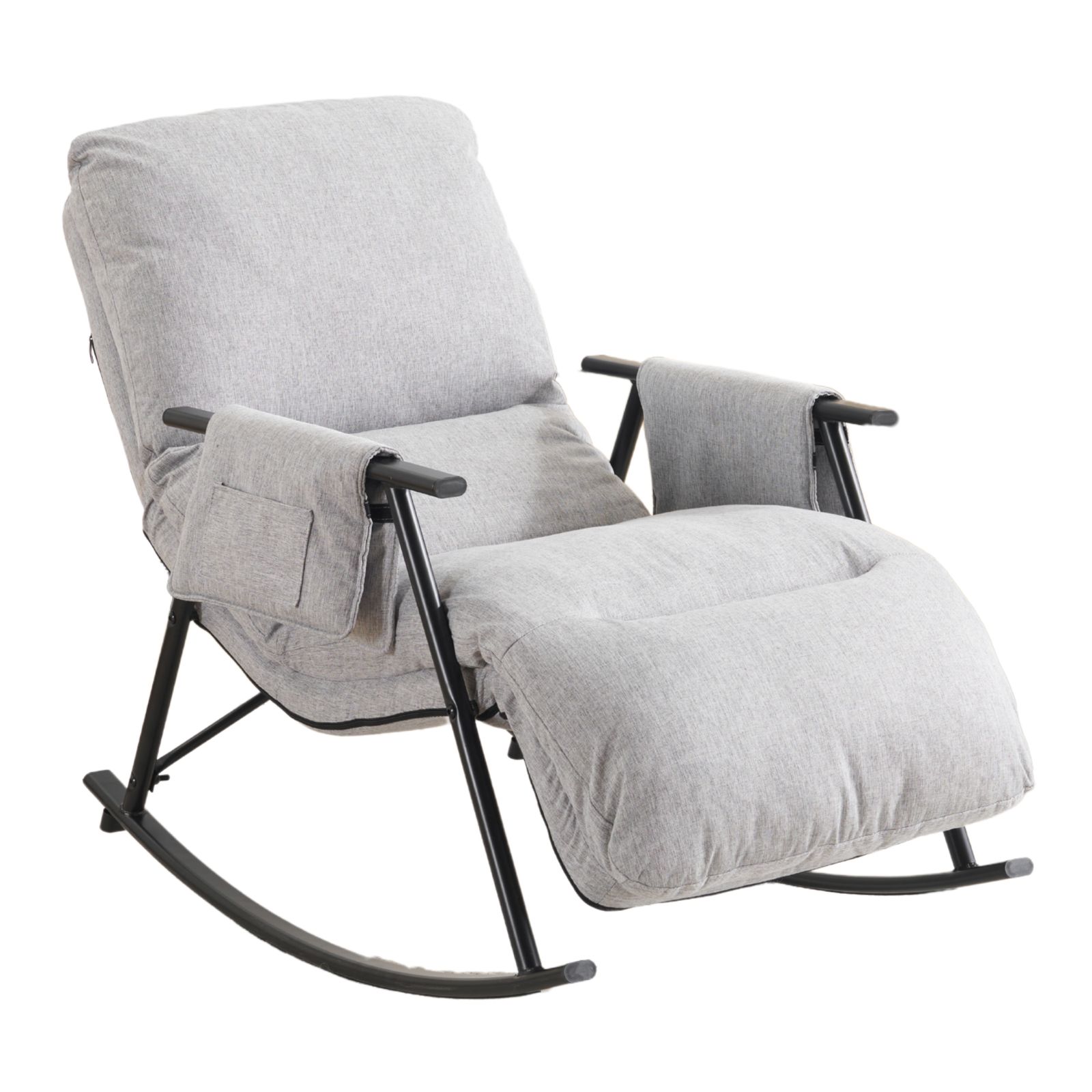 ロッキングチェア リラックスチェア 背もたれ多段階調節可能 足部分多