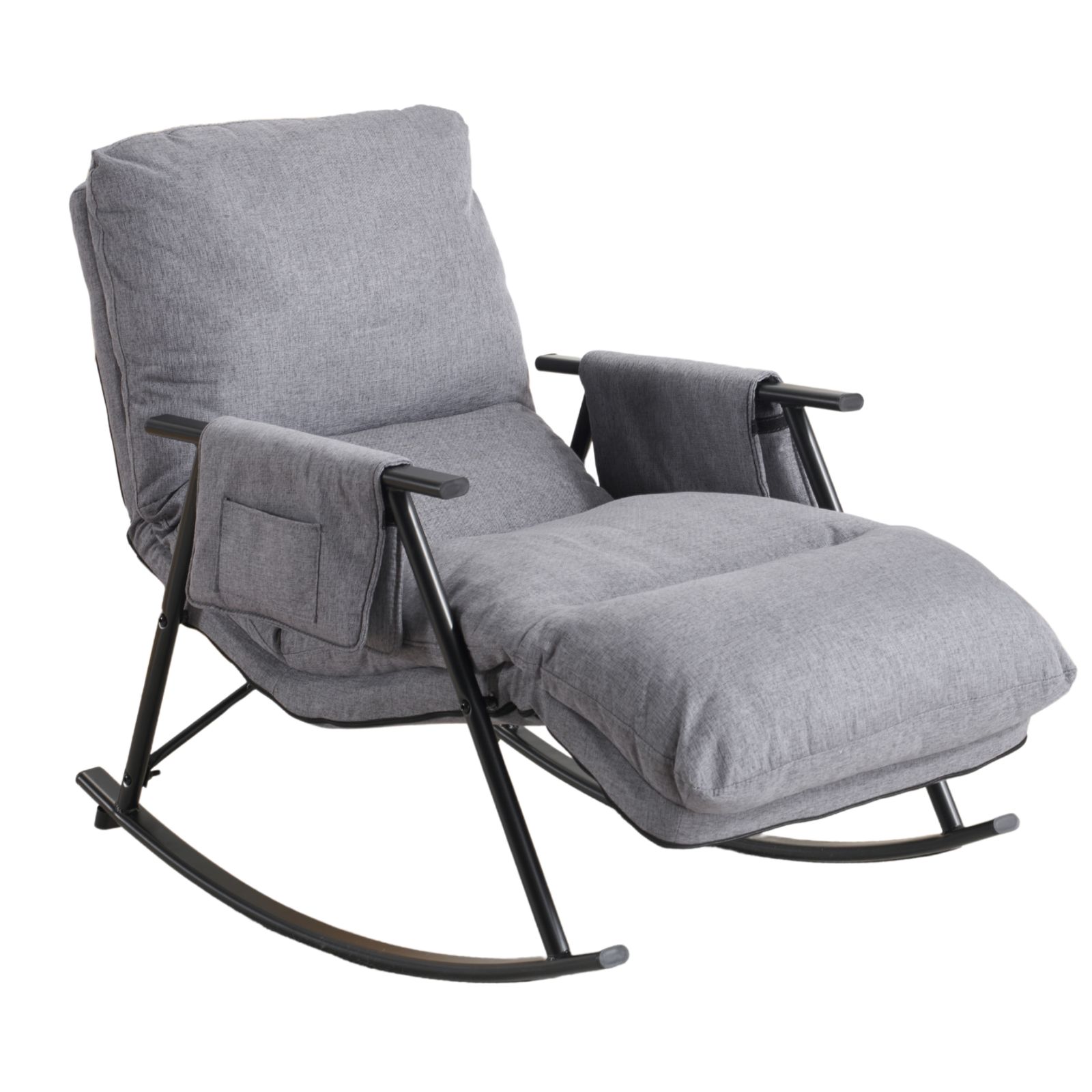 ロッキングチェア リラックスチェア 背もたれ多段階調節可能 足部分多