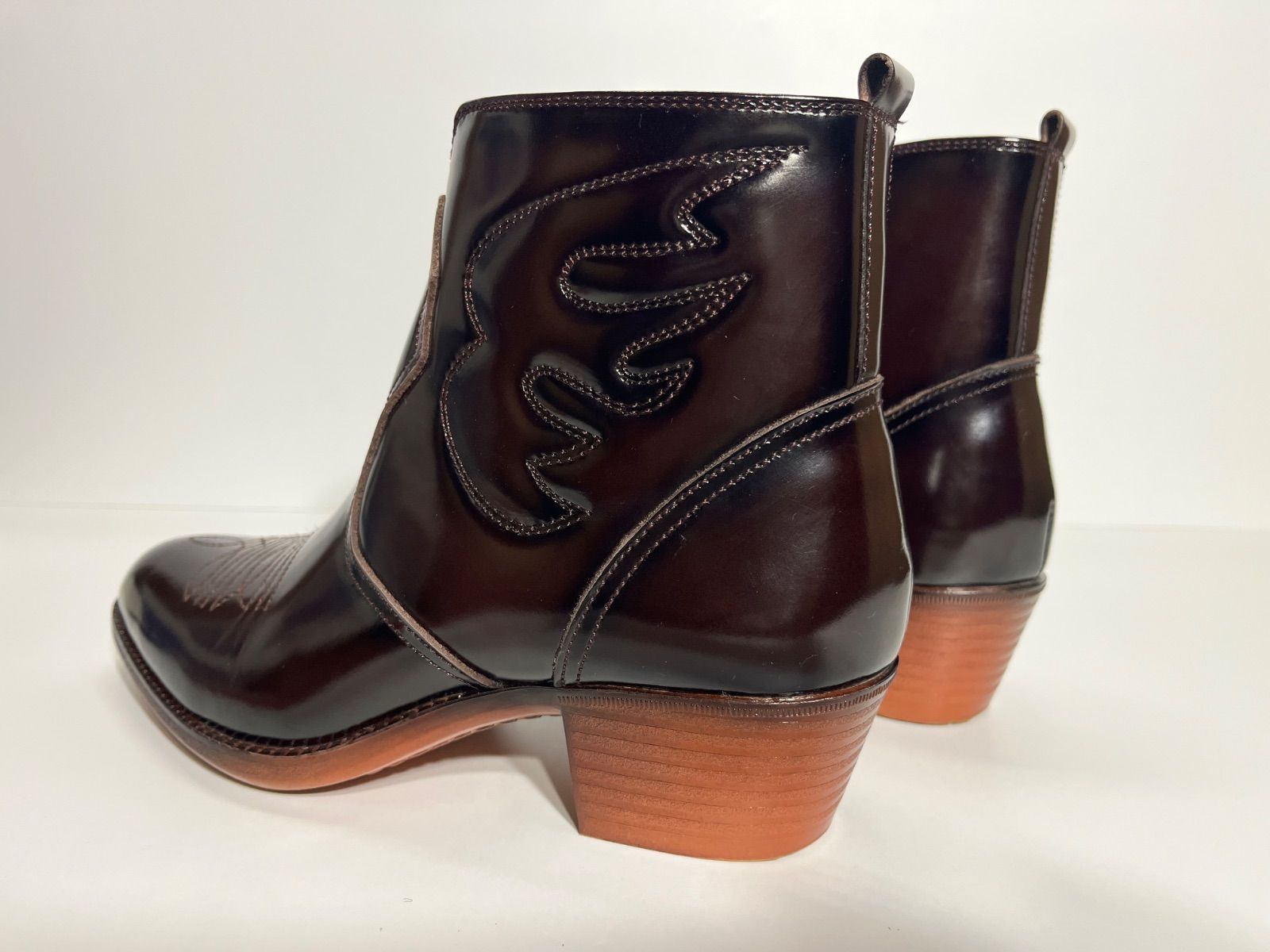 極美品 TEXAS VILLAGE テキサスビレッジ 本革 ダークブラウン 