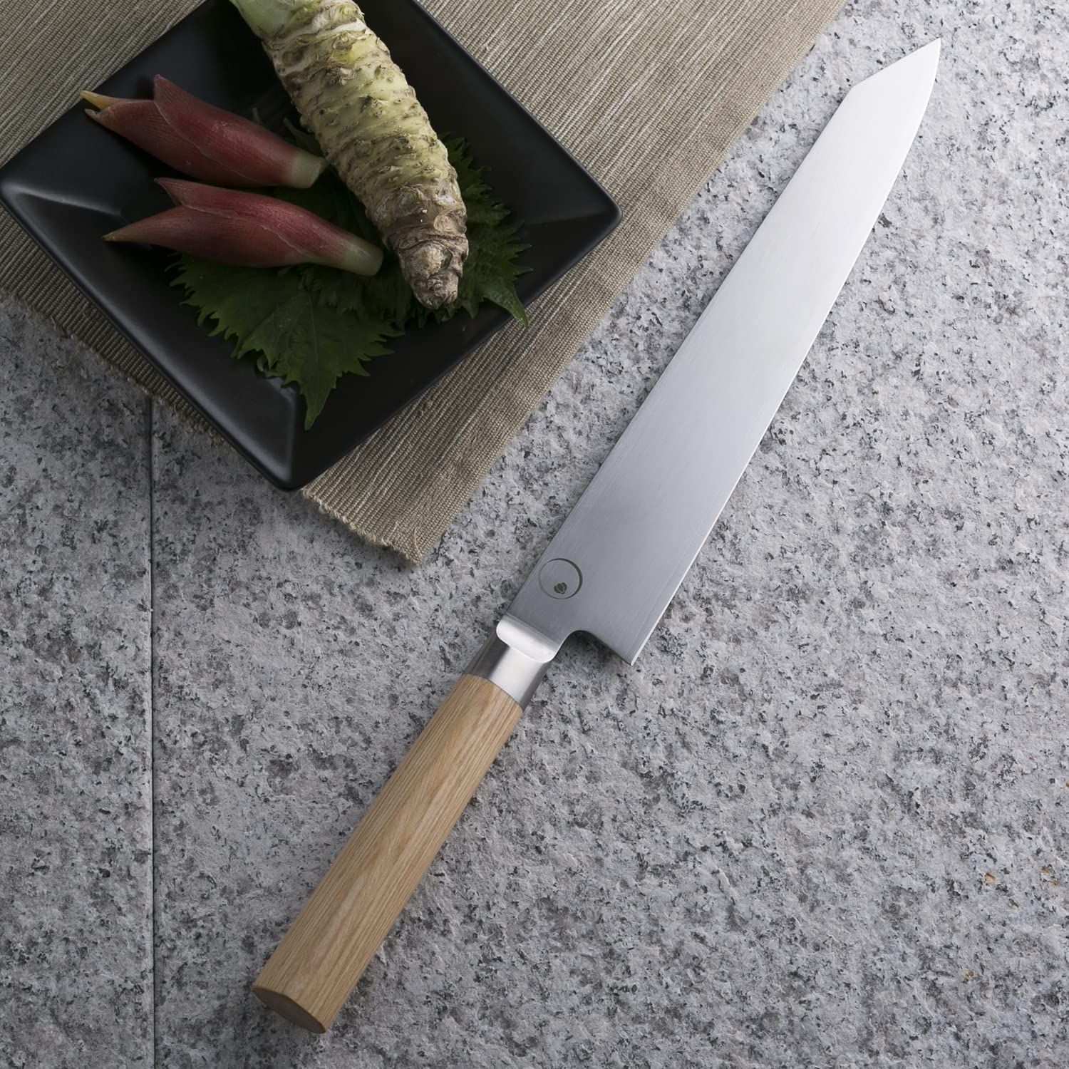 貝印 KAI 両刃 包丁 刺身包丁 柳刃包丁 和包丁 一凛 共同開発 橋本幹造 シルバー 日本製 AB 5514