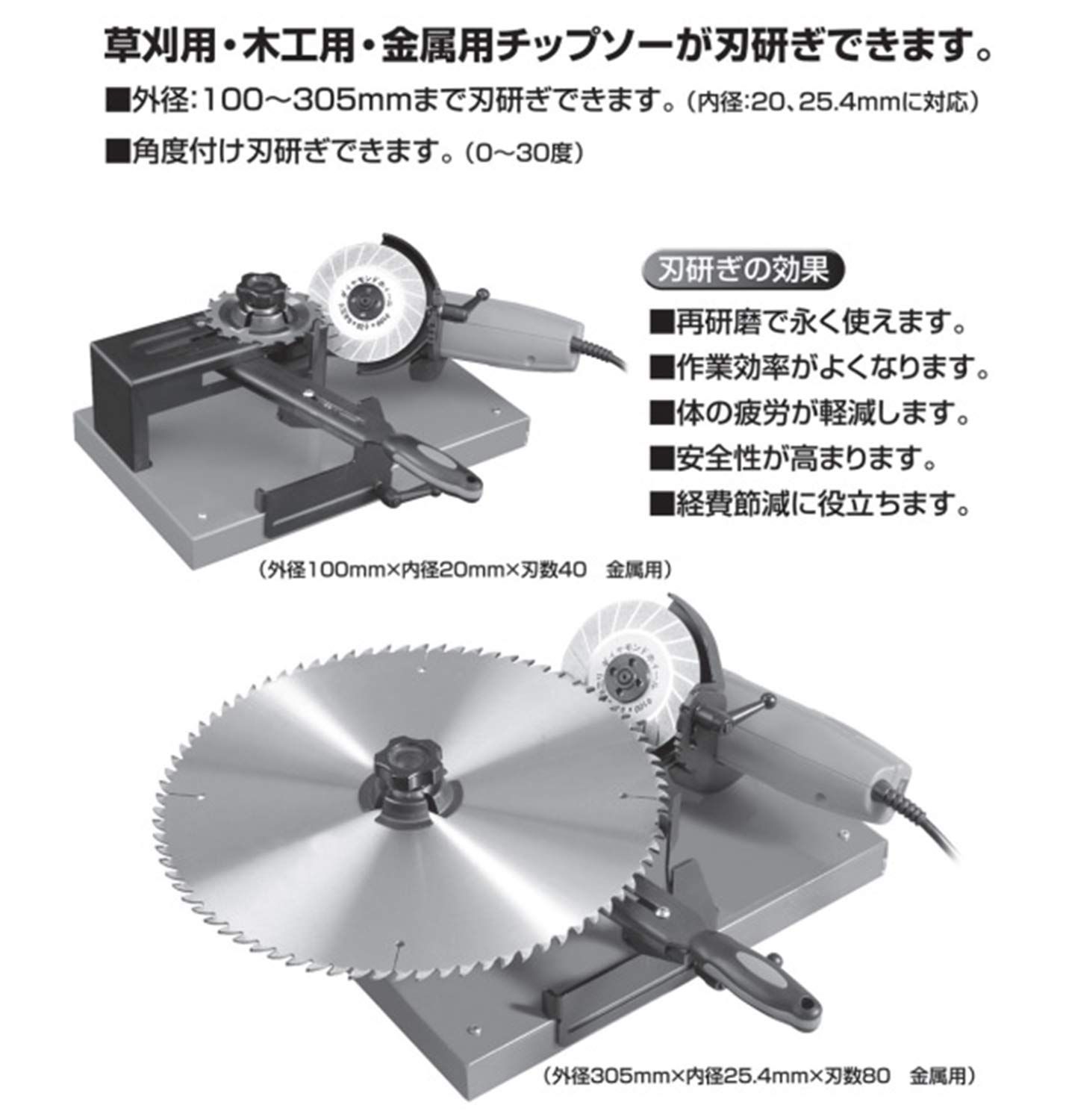 ニシガキ 早研ぎ 金属用チップソー研磨機 N-845 研ぎ器 研磨 潤滑工具