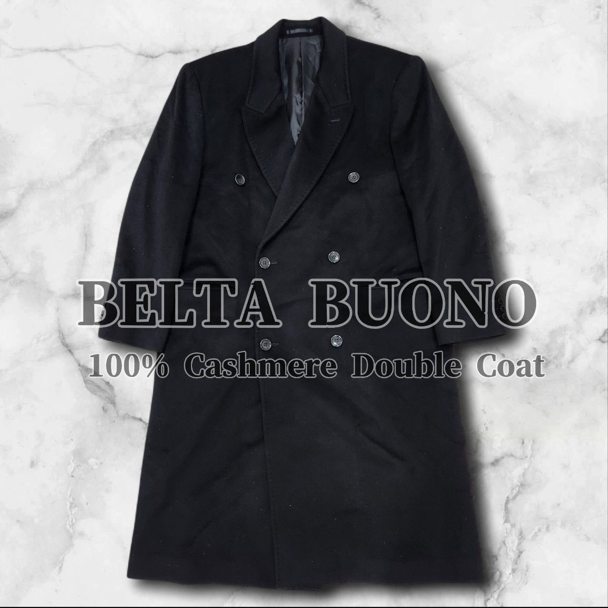 ベルタブオーノ ファー付きカシミヤ100% ロングコート BELTA BUONO ベルタボーノ カシミヤ100% ダブルブレスト ロングコート