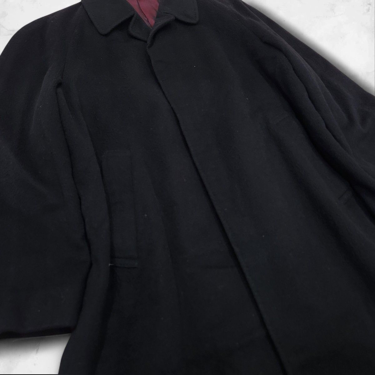 CROMBIE×Sunbasel カシミヤ100% シルク40% 英国生地 ステンカラー 比翼