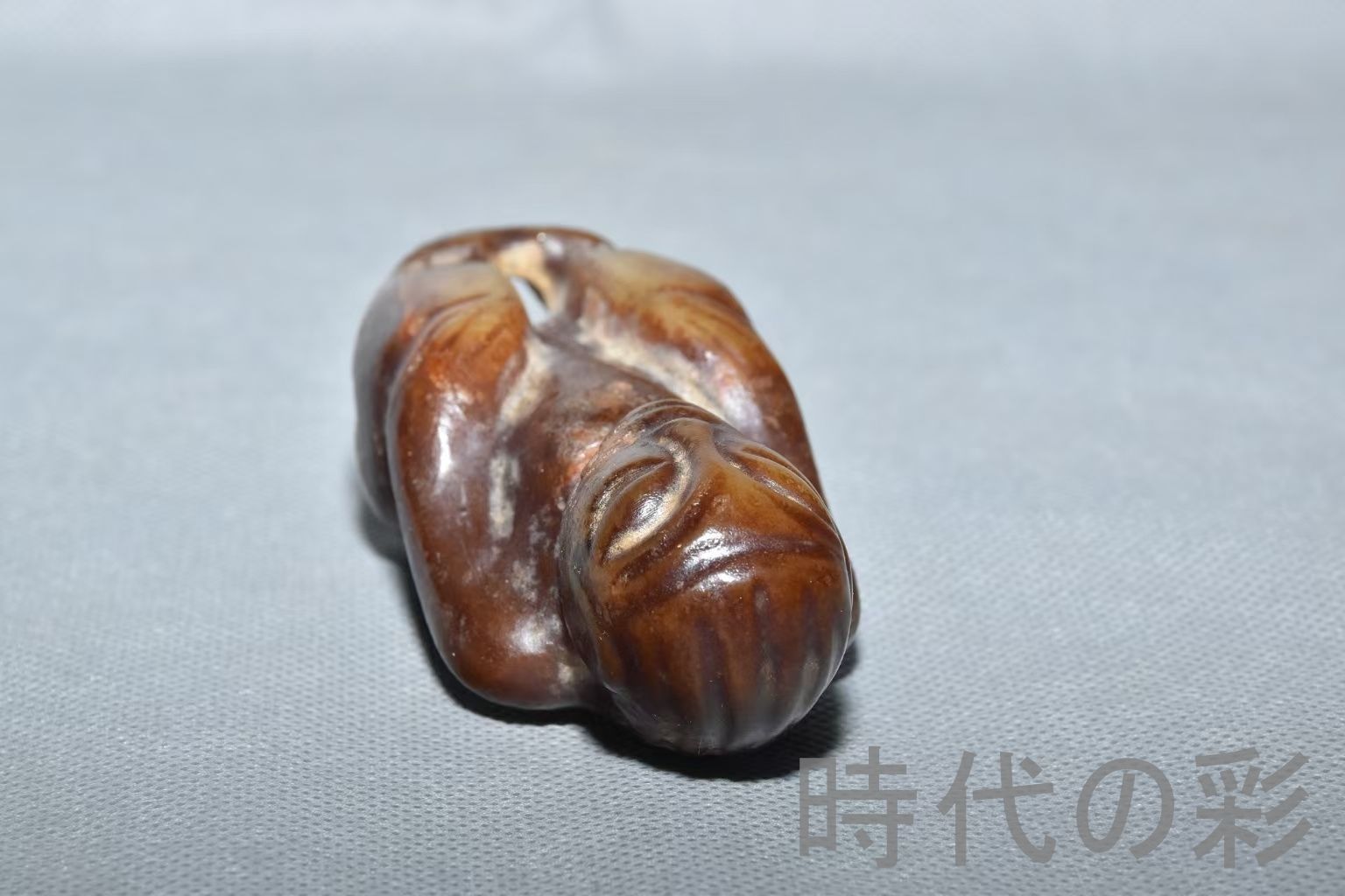 紅山文化 河磨玉 人像玉】重さ220g 玉質細潤 古玉 中国古美術 新石器