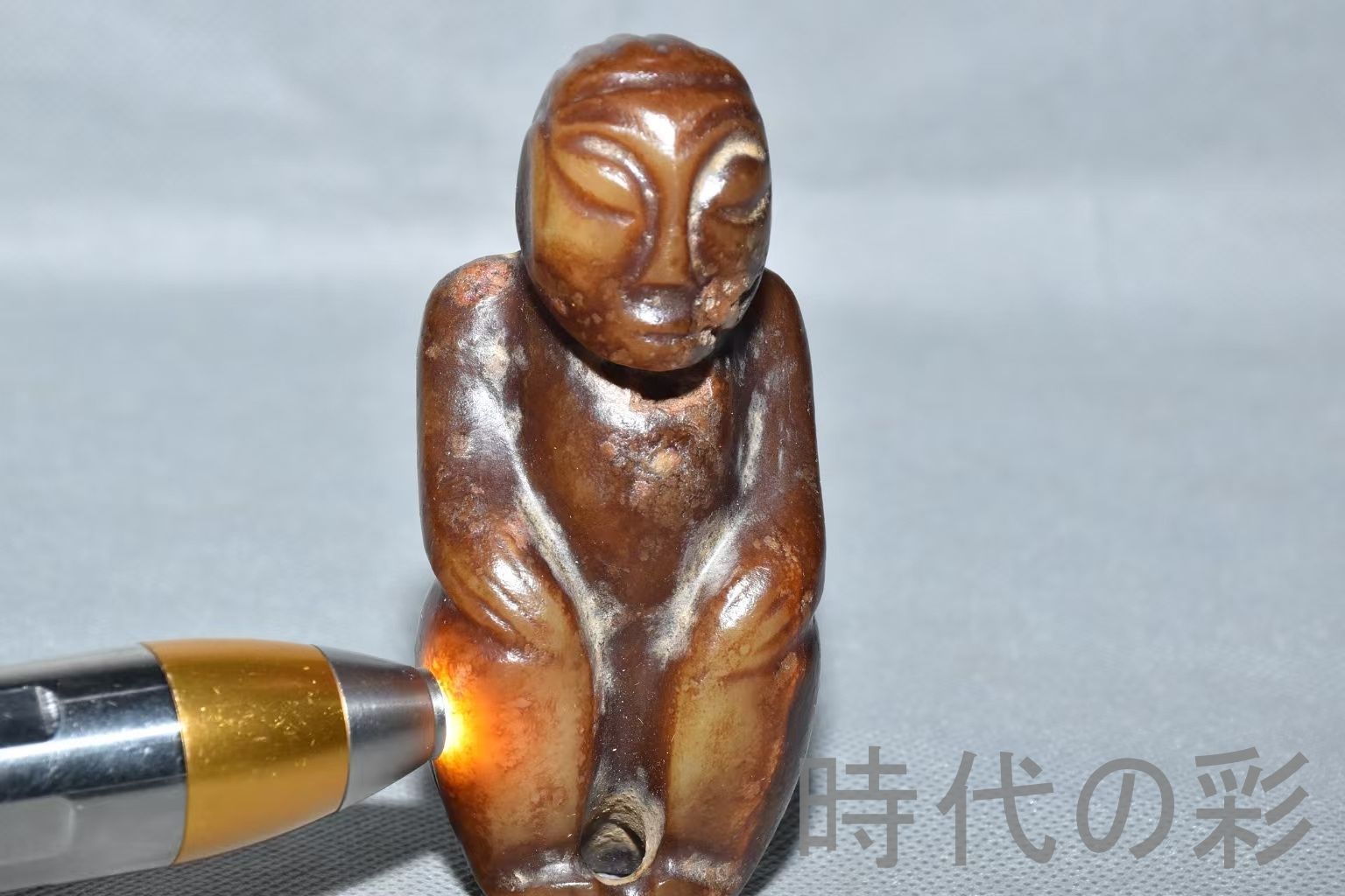 紅山文化 河磨玉 人像玉】重さ220g 玉質細潤 古玉 中国古美術 新石器