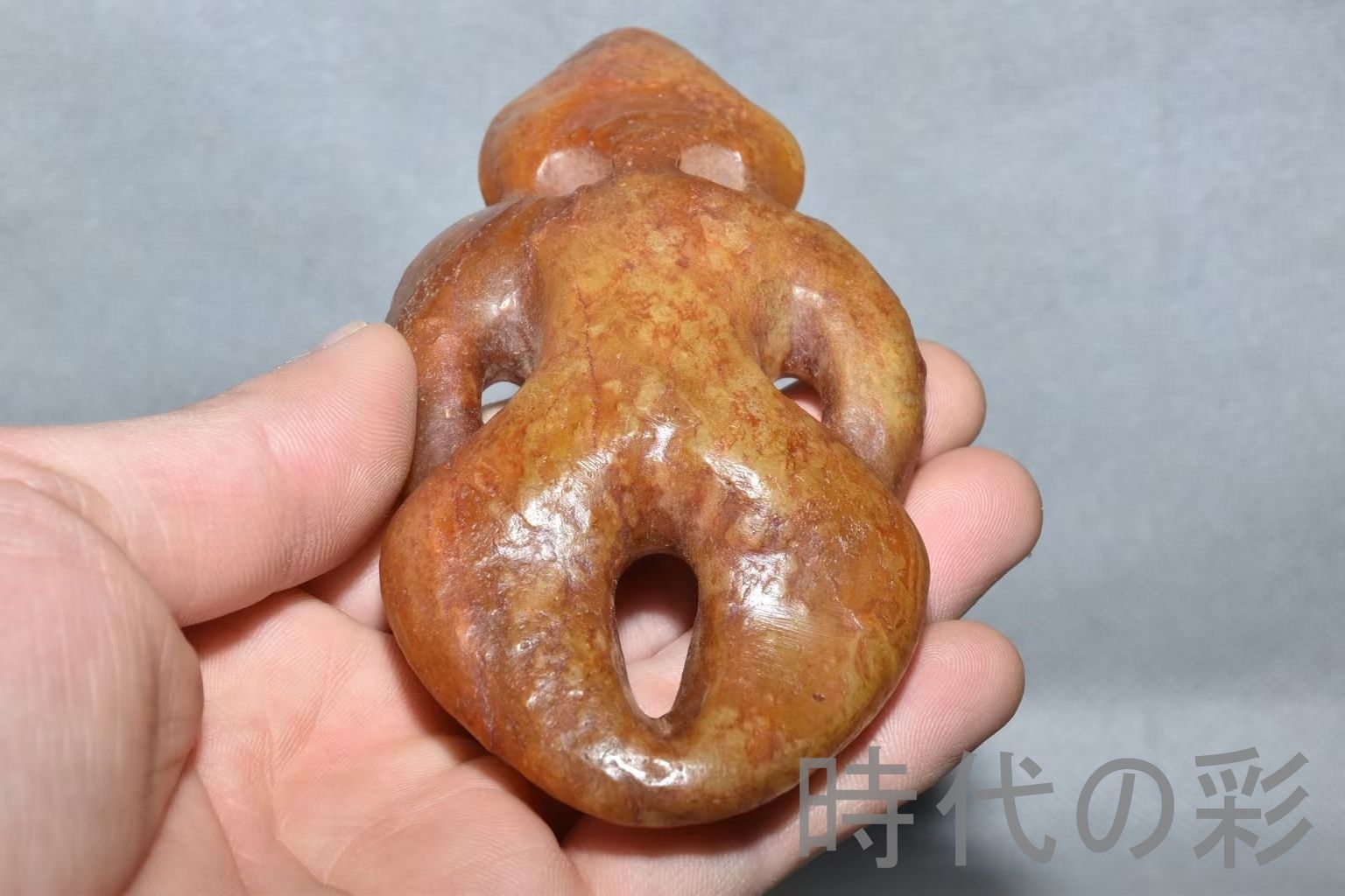 紅山文化 河磨玉 人像玉】重さ220g 玉質自然 古玉 中国古美術 新石器