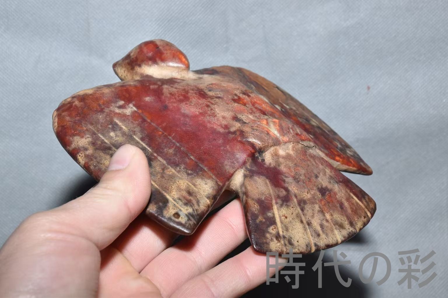 紅山文化 河磨玉 鳥形玉】重さ770g 玉質細潤 古玉 中国古美術 新石器