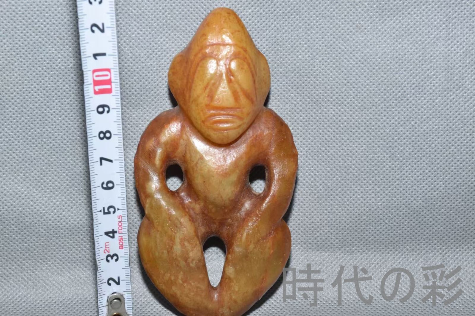 紅山文化 河磨玉 人像玉】重さ220g 玉質自然 古玉 中国古美術 新石器