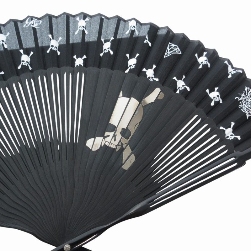 ロエン　扇子 ロエン Roen 3 ×白竹堂 コラボ 扇子 モノグラムスカルセット □GY18